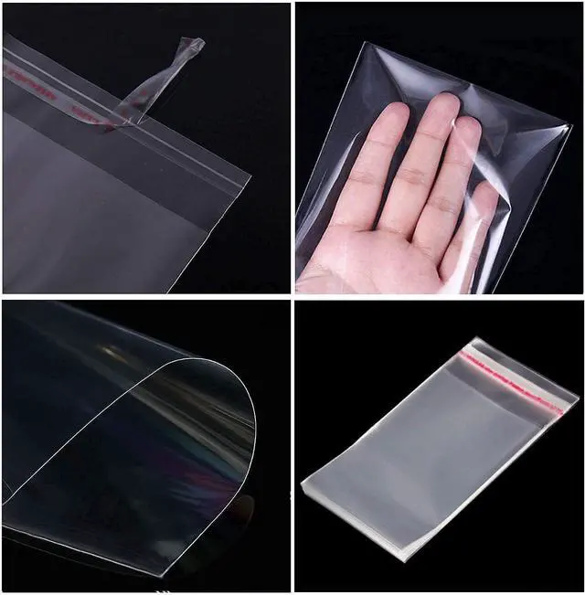 Alt view image 6 of 7 - Long Cellophane Bags 100pcs 2x6" Clear Resealable Cello Bags Plastic Adhesive Self Sealing Bag for Candy Pen Keychain Bookmark Crafts Bracelet Oil Pastel Disposable Tableware Watch Hairpin