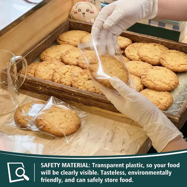 Alt view image 6 of 6 - Vindafjord 200 Pcs 3 x5 Clear Resealable Cookie Bags