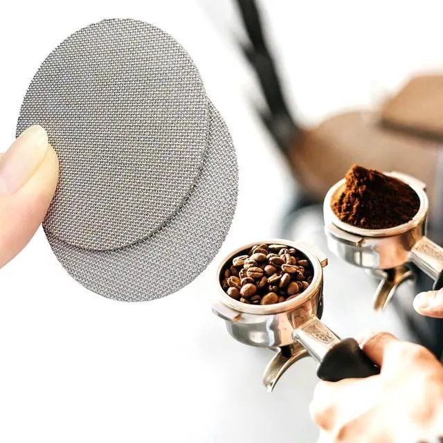 Alt view image 7 of 7 - 2 Pack 53.3mm Espresso Puck Screen, Reusable Coffee Filter Screen for Portafilter Filter Basket, 1.7mm Thickness 150m 316 Stainless Steel, Compatible with Espresso Machine