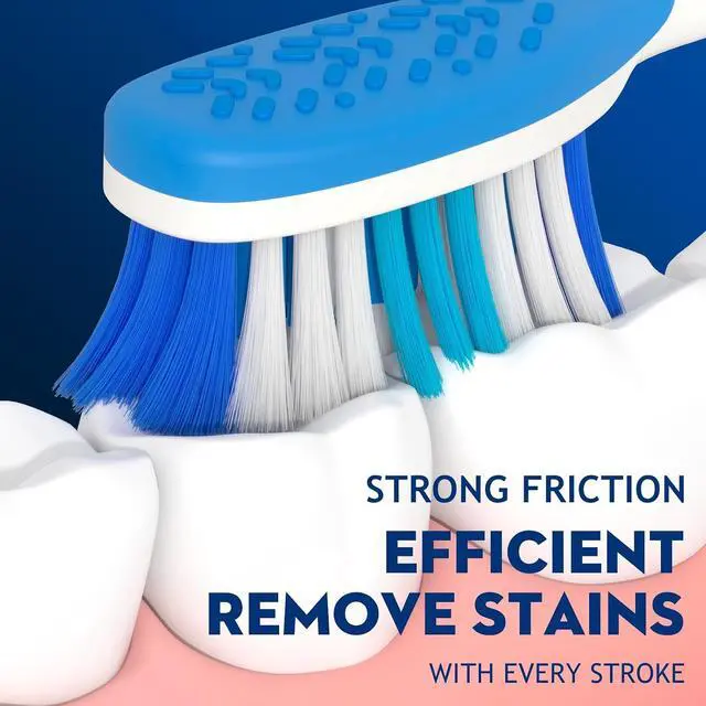 Alt view image 7 of 7 - Hard Bristle Toothbrush for Adults, Manual with Wavy Bristles & Tongue Cleaner, Effective Teeth Cleaning & Breath Care 6 Pack