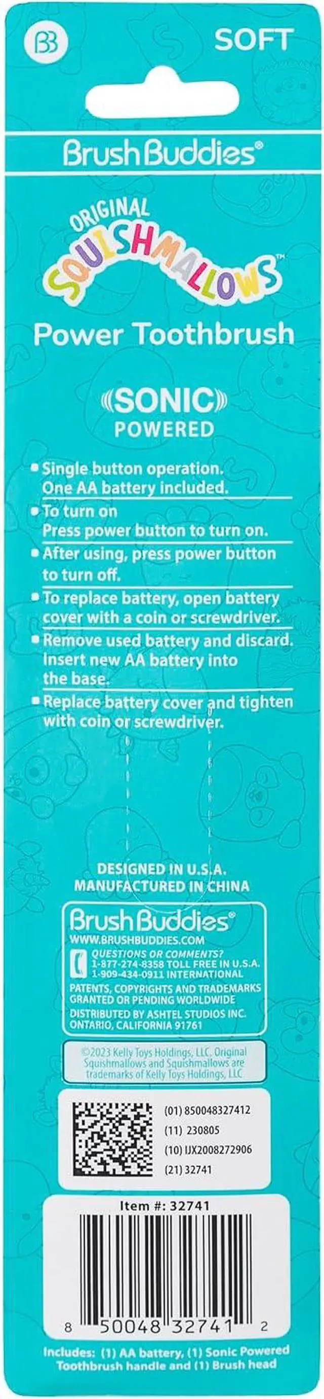 Alt view image 4 of 4 - Brush Buddies Squishmallows Sonic Toothbrush, Ultra Soft Bristles, Electric Toothbrush for Adults, Gentle Sonic Cleaning with Cute Character Design, Ideal for Daily Oral Care Routine