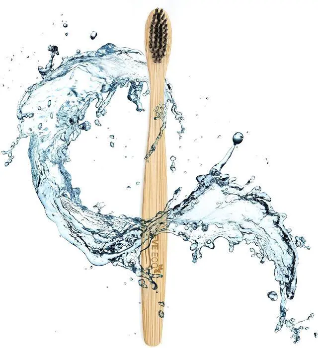 Alt view image 2 of 7 - 4 Count I Bamboo Toothbrush I Soft Bristles Best for Sensitive Gums I Charcoal I Vegan I Natural Wood I BPA Fee I Recyclable I Compostable I Biodegradable | Environmentally Friendly