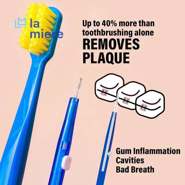 Alt view image 3 of 6 - 2pcs V-Shaped + U-Shaped Orthodontic Toothbrush Soft Bristle with Telescopic Intertooth Brush, Cepillo Ortodoncia 1 Set