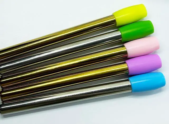 Alt view image 4 of 6 - Silicone Straws Tips, Food Grade Straw Nozzles Protectors for Stainless Steel Metal Boba Bubble Tea Slushy Milkshakes Straws 0.5" 12mm 1/2 Inch Wide, Multicolored 10PCS