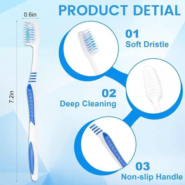 Alt view image 2 of 6 - Bulk Toothbrushes Individually Wrapped Disposable Travel Toothbrush