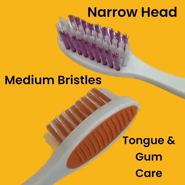 Alt view image 4 of 7 - ALAZCO Comfort Hold Travel Toothbrush On The Go Folding Medium Bristle Brushes Compact Size Ergonomic Foldable Tooth Brush Camping Gym School Locker Backpack TSA Approved (4pc Medium)