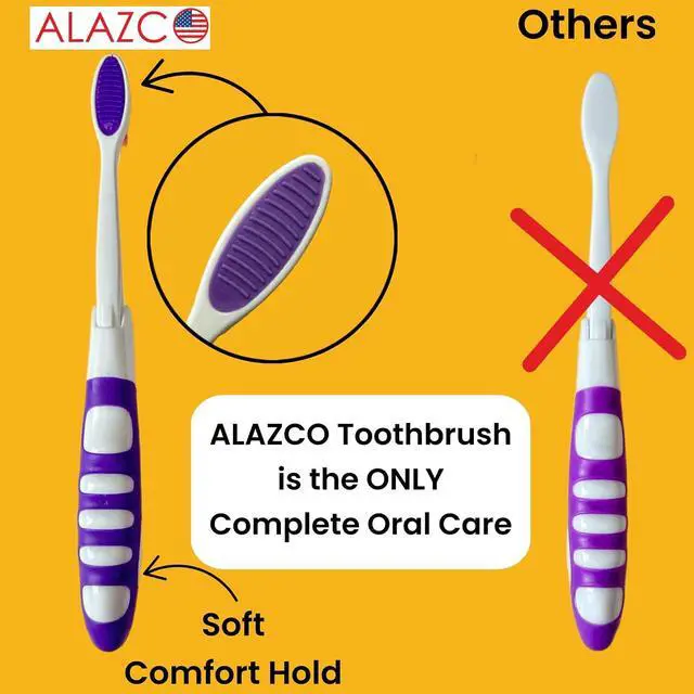 Alt view image 6 of 7 - ALAZCO Comfort Hold Travel Toothbrush On The Go Folding Medium Bristle Brushes Compact Size Ergonomic Foldable Tooth Brush Camping Gym School Locker Backpack TSA Approved (4pc Medium)