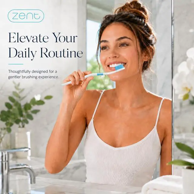 Alt view image 6 of 7 - Zent Patented Pressure-Sensitive Soft Toothbrush for Adults | Protects Gums