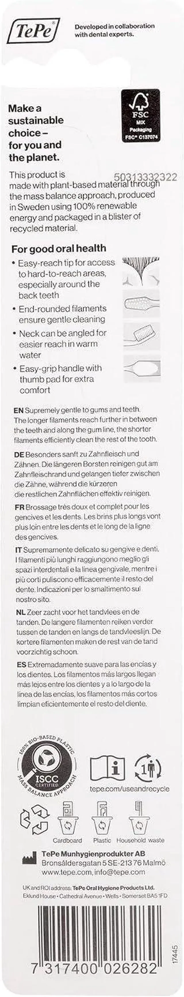 Alt view image 6 of 7 - TePe Supreme Compact Soft Toothbrushes Soft Bristle Toothbrush 1 Pk