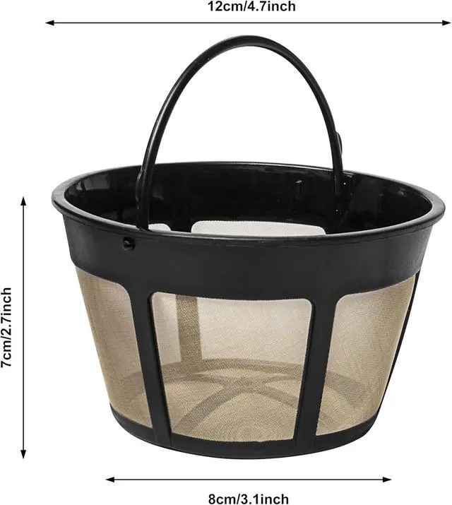 Alt view image 3 of 7 - 8-12 Cup Reusable Filter Basket With Mesh Bottom Fits MrCoffee Coffee Maker and Brewer - Permanent Filter Replacement for Mr Coffee Gold Basket-Style Filters 1-Pack
