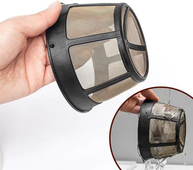 Alt view image 4 of 7 - 8-12 Cup Reusable Filter Basket With Mesh Bottom Fits MrCoffee Coffee Maker and Brewer - Permanent Filter Replacement for Mr Coffee Gold Basket-Style Filters 1-Pack