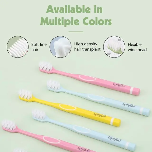 Alt view image 4 of 7 - 6-Pack Travel Toothbrush Set for Adults, Extra Soft, Multicolor