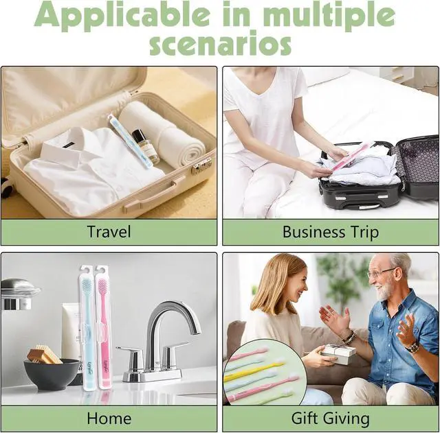Alt view image 7 of 7 - 6-Pack Travel Toothbrush Set for Adults, Extra Soft, Multicolor