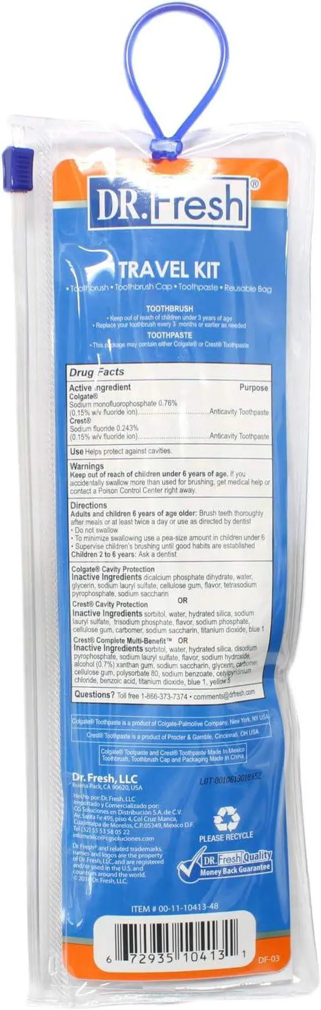 Alt view image 2 of 2 - Dr. Fresh Toothbrush on the Go Travel Kit