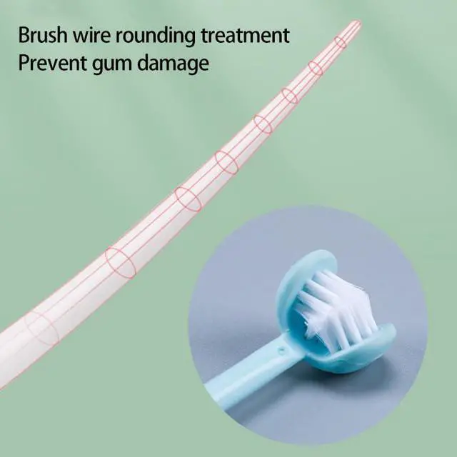 Alt view image 4 of 7 - 3 Sided Autism Toothbrush Three Bristles for Special Needs Adult Soft Bristles Soft and Gentle for Complete Tooth and Gum Care (Blue 1PCS)