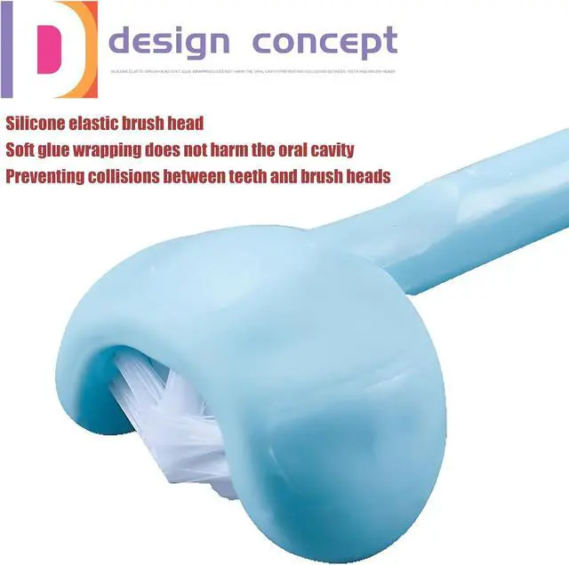 Alt view image 6 of 7 - 3 Sided Autism Toothbrush Three Bristles for Special Needs Adult Soft Bristles Soft and Gentle for Complete Tooth and Gum Care (Blue 1PCS)