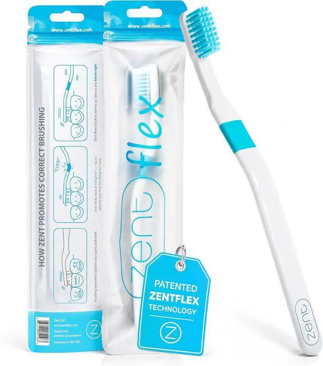 Alt view image 2 of 7 - Zent Patented Pressure-Sensitive Soft Toothbrush for Adults | Protects Gums