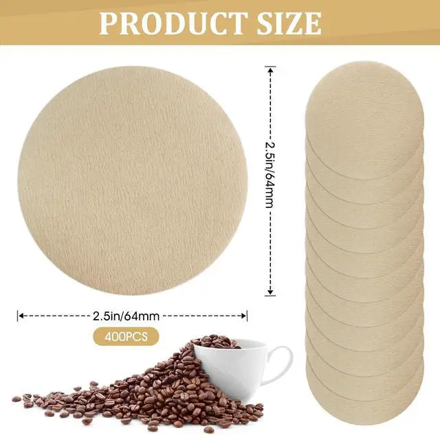 Alt view image 3 of 7 - 400 Pack Of Natural, Unbleached Disposable Coffee Filter Discs