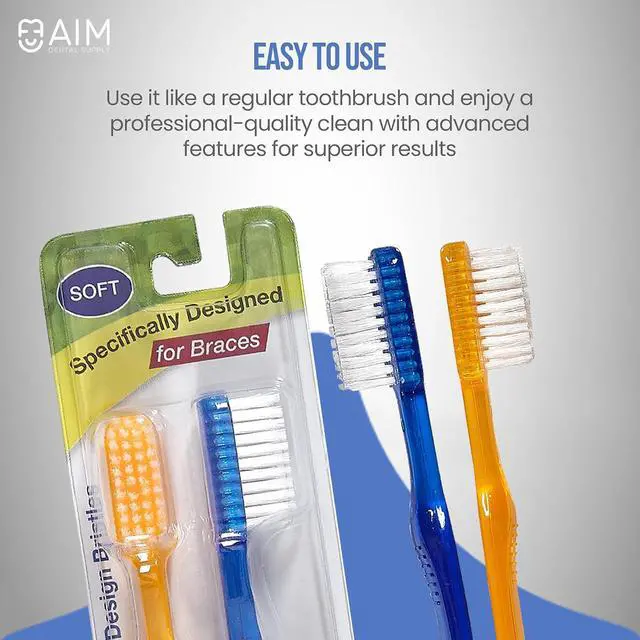 Alt view image 2 of 7 - Toothbrush for Braces, Soft Head Braces Toothbrush, V Trimmed Design 2-Pack | Quick Orthodontic Cleaning | Deep Clean Braces at Home (Pack of 2)