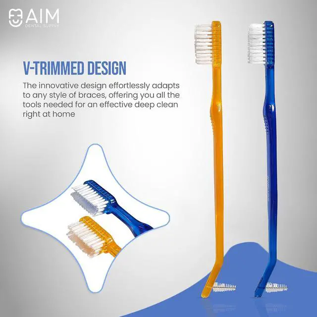 Alt view image 6 of 7 - Toothbrush for Braces, Soft Head Braces Toothbrush, V Trimmed Design 2-Pack | Quick Orthodontic Cleaning | Deep Clean Braces at Home (Pack of 2)