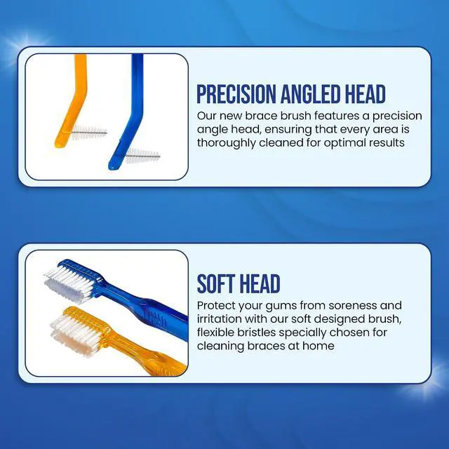 Alt view image 7 of 7 - Toothbrush for Braces, Soft Head Braces Toothbrush, V Trimmed Design 2-Pack | Quick Orthodontic Cleaning | Deep Clean Braces at Home (Pack of 2)