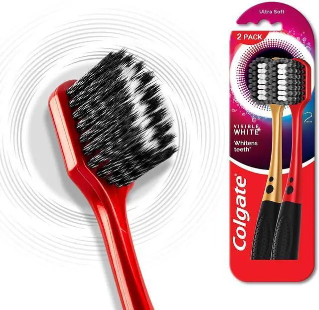 Main image of Colgate Visible White O2 Manual Toothbrush for Adults- 2 Pcs, Helps Prevent Bad Breath, Cavities, Enamel & Gum Problems.
