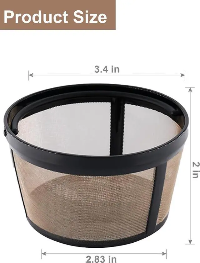 Alt view image 5 of 7 - 4-5 Cup Reusable Filter Basket With Mesh Bottom Fits MrCoffee, Cuisinart, Black & Decker, Hamilton Beach Coffee Makers, Stainless Steel Coffee Makers - BPA-Free Permanent Replacement - 1-Pack