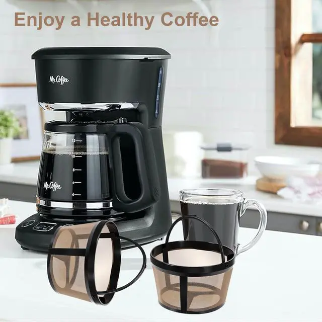 Alt view image 3 of 7 - 4-5 Cup Reusable Filter Basket With Mesh Bottom Fits MrCoffee, Cuisinart, Black & Decker, Hamilton Beach Coffee Makers, Stainless Steel Coffee Makers - BPA-Free Permanent Replacement - 1-Pack