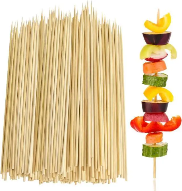 Main image of JapanBargain 3775, BBQ Bamboo Skewers for Grilling Shish Kabob Grill Fruit Corn Chocolate Fountain Cocktail Picks Long Toothpicks for Appetizers, 12 inch, 75pcs
