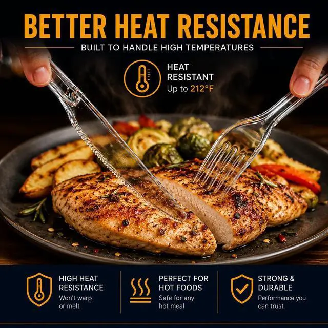 Alt view image 5 of 7 - Plastic Knives Heavy Duty Disposable Clear Plastic Knives Bulk Silverware BPA Free Food Grade Sturdy Utensils for Party Wedding Catering Picnic BBQ Takeout To Go Dinner Events Supplies Pack x20