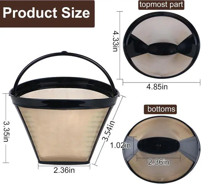 Alt view image 3 of 7 - #4 Reusable Cone Coffee Filter for Ninja & Cuisinart