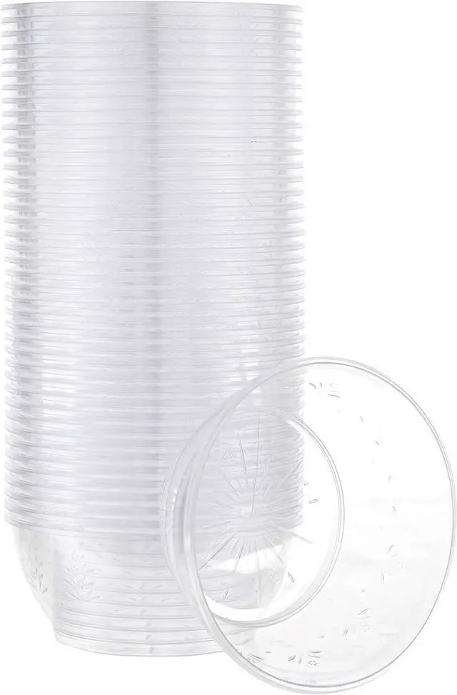 Main image of PLASTICPRO 6 oz Hard plastic Desert Bowls - Ice cream Bowls premium Quality Disposable Clear Bowl Pack of 50