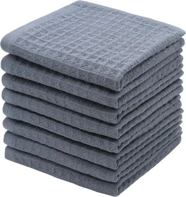 Alt view image 2 of 7 - Washcloths Cotton Dish Cloths, 8 Pack,12x12,Grey Dish Rags