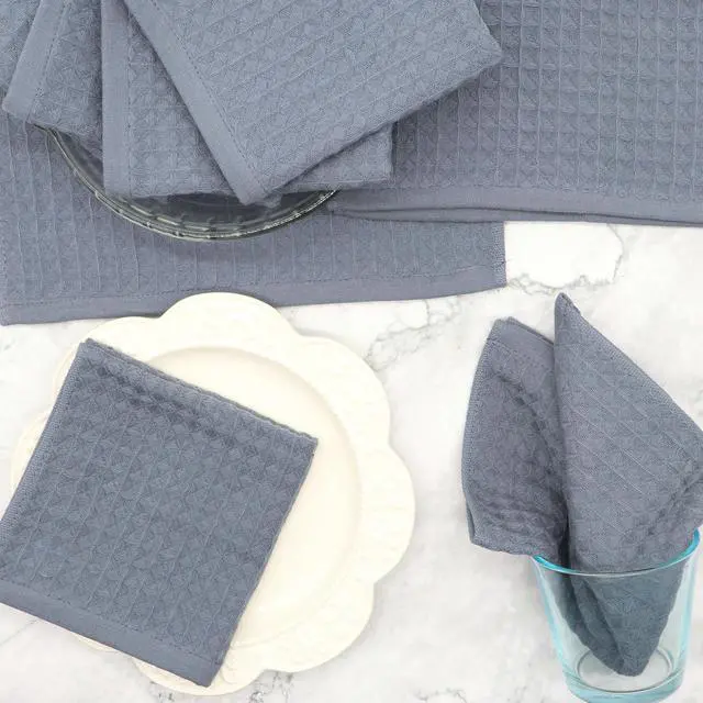 Alt view image 7 of 7 - Washcloths Cotton Dish Cloths, 8 Pack,12x12,Grey Dish Rags