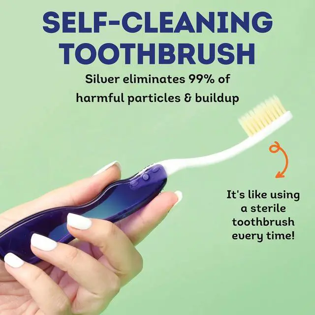 Alt view image 2 of 7 - MOUTHWATCHERS Soft Flossing Folding Travel Toothbrush, Adults, Blue