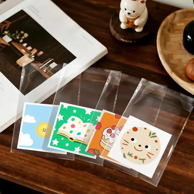 Alt view image 6 of 7 - 4"x6" Self Sealing Cellophane Bags, 200pcs Resealable Clear Plastic Bags for Cookies,Snacks,Bakery, Small Parts,Gift Packaging