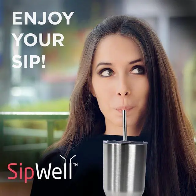 Alt view image 6 of 7 - Stainless Steel Drinking Straws Set of 4, Curved metal Straws reusable for 20 0z Tumbler, | Fits all Yeti SIC Simple Modern Tumblers, Cleaning Brush Included.
