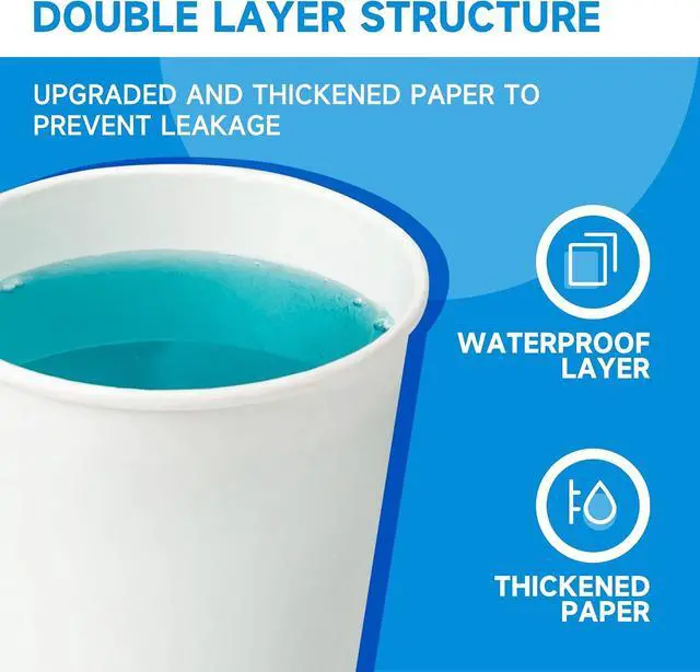 Alt view image 5 of 6 - RACETOP 3 oz 300 Pack Paper Coffee Cups for Bathroom, Disposable Mouthwash Cups, Small Paper Cups for Parties, Picnics, Travel