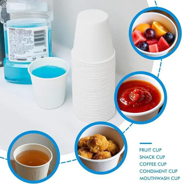 Alt view image 6 of 6 - RACETOP 3 oz 300 Pack Paper Coffee Cups for Bathroom, Disposable Mouthwash Cups, Small Paper Cups for Parties, Picnics, Travel
