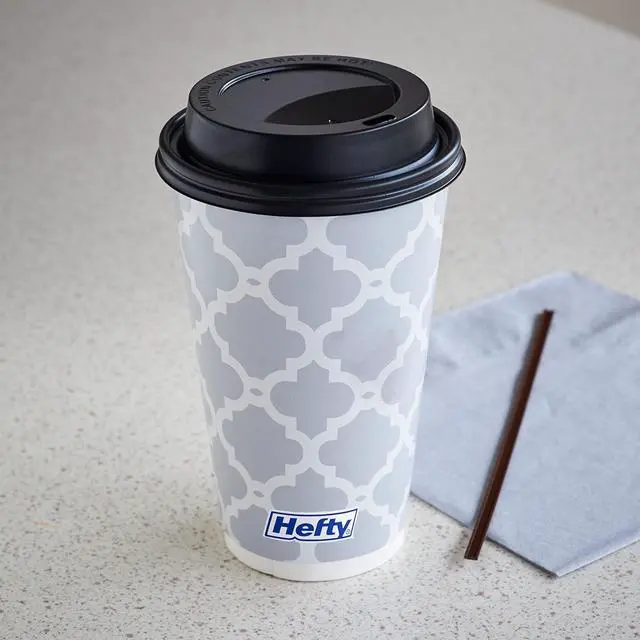 Alt view image 6 of 7 - Hefty Disposable Hot Cups with Lids, Insulated Paper Coffee Cups for Tea, Cocoa and Hot Beverages, Leak Resistant Single Use Drink Cups, 16 Ounce, 20 Count