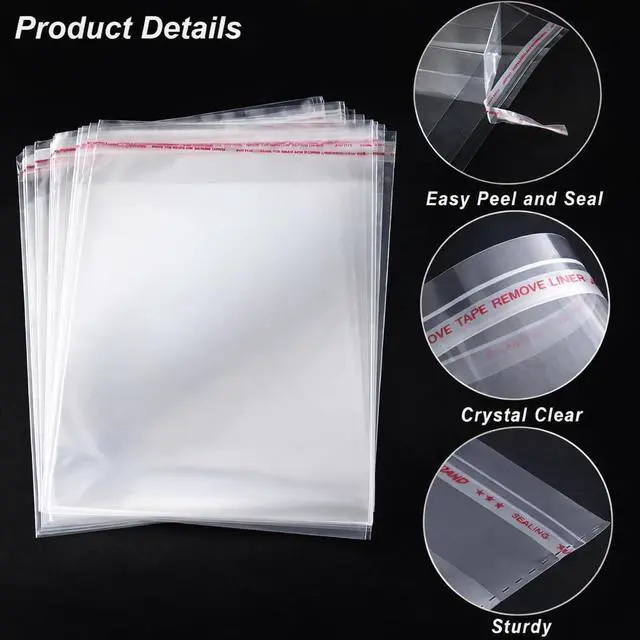 Alt view image 4 of 7 - Yotelab Clear Self Sealing Cellophane Bags for Shirts, 9x12 Inch, 50 Pcs