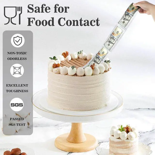 Alt view image 6 of 7 - 100Pcs Cake Money Box Transparent Bag Clear Paper Money Currency Sleeves Self Sealing Cellophane Money Bags