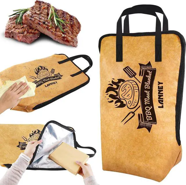 Main image of LANNEY BBQ Blanket for Resting Meat, 21'' Reusable Grilling Insulated Meat Resting Bag with Wide Mouth for Brisket Turkey Pork Shoulder Beef Men Dad Christmas Stocking Stuffers Gift Smoker Accessories