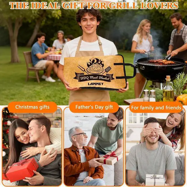 Alt view image 4 of 7 - LANNEY BBQ Blanket for Resting Meat, 21'' Reusable Grilling Insulated Meat Resting Bag with Wide Mouth for Brisket Turkey Pork Shoulder Beef Men Dad Christmas Stocking Stuffers Gift Smoker Accessories