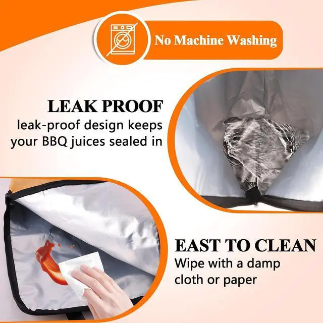 Alt view image 7 of 7 - LANNEY BBQ Blanket for Resting Meat, 21'' Reusable Grilling Insulated Meat Resting Bag with Wide Mouth for Brisket Turkey Pork Shoulder Beef Men Dad Christmas Stocking Stuffers Gift Smoker Accessories