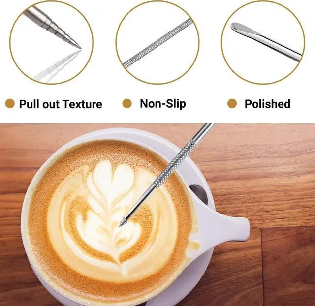 Alt view image 5 of 7 - Milk Frothing Pitcher, 600ml (20oz) Milk Frother Cup Stainless Steel Jug Steaming Pitcher, Milk Coffee Cappuccino Latte Art Barista Steam Pitchers Milk Jug Cup with Decorating Pen
