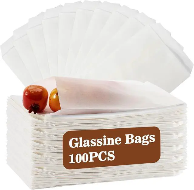 Main image of MAQIHAN 100 Glassine Wax Paper Bags - 4"x6" Small Paper Sandwich Lunch Bags