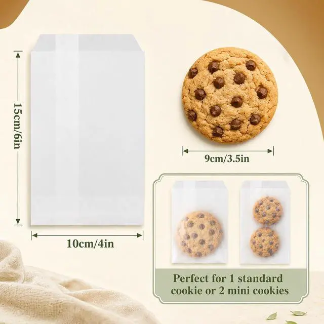 Alt view image 2 of 7 - MAQIHAN 100 Glassine Wax Paper Bags - 4"x6" Small Paper Sandwich Lunch Bags