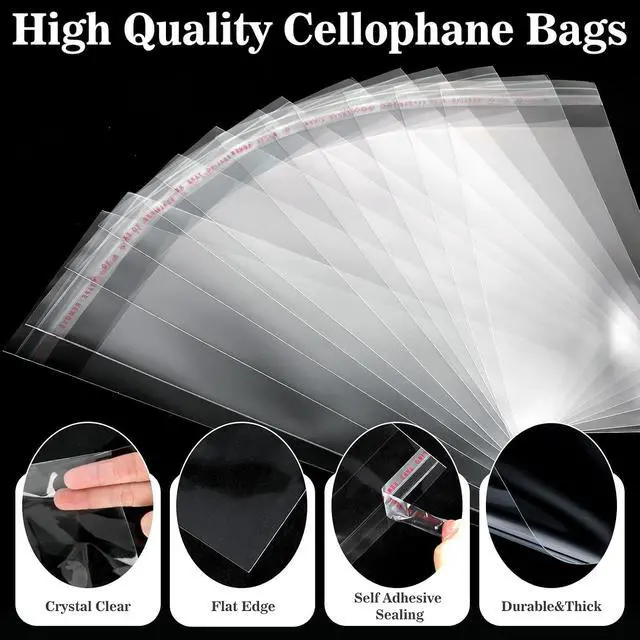 Alt view image 4 of 7 - 100Pcs Cake Money Box Transparent Bag Clear Paper Money Currency Sleeves Self Sealing Cellophane Money Bags