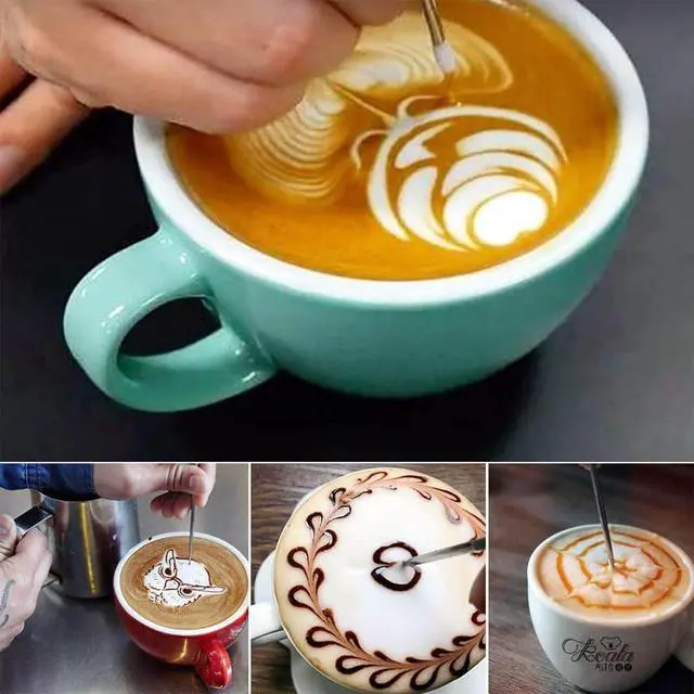 Alt view image 6 of 7 - Stainless Steel Milk Frothing Pitcher 12 Oz, 350ml Latte Art Cup Espresso Machine Accessories, Steaming Jug for Cappuccino Coffee Milk Hot Chocolate Cups